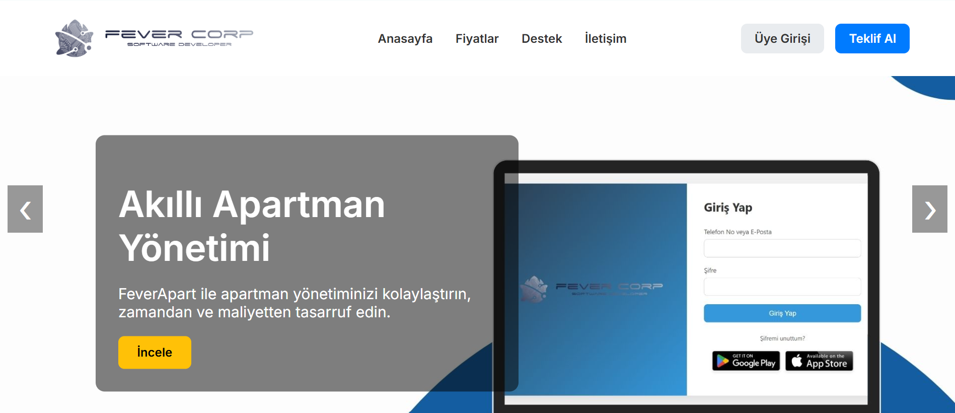 Aidat & ödeme ekranı